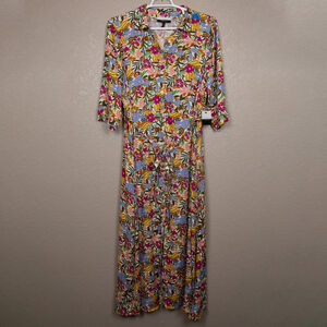 Eloquii Elements floral button down maxi dress NWT-20